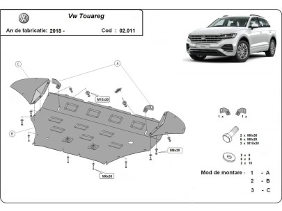 Stalowa Osłona pod silnik Volkswagen Touareg