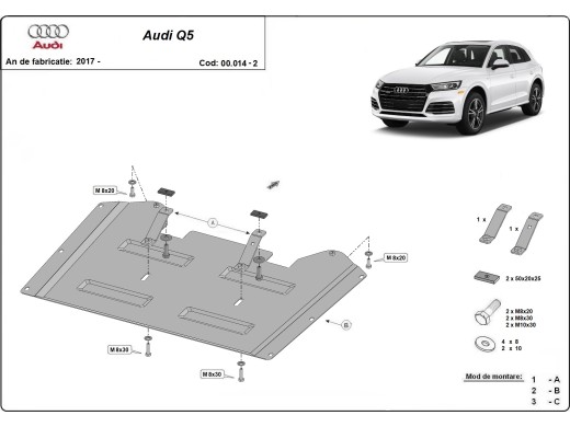Stalowa Osłona  skrzynka transferowa Audi Q5