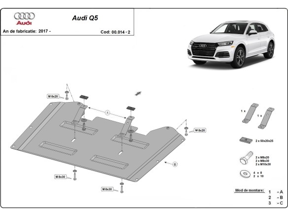 Stalowa Osłona  skrzynka transferowa Audi Q5