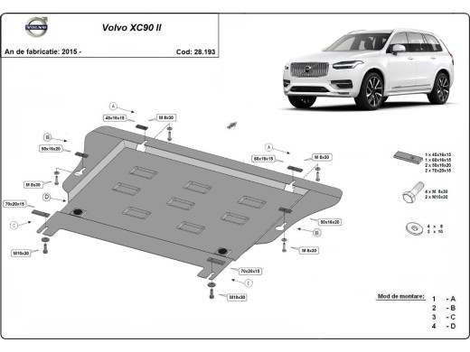 Stalowa Osłona pod silnik Volvo XC90