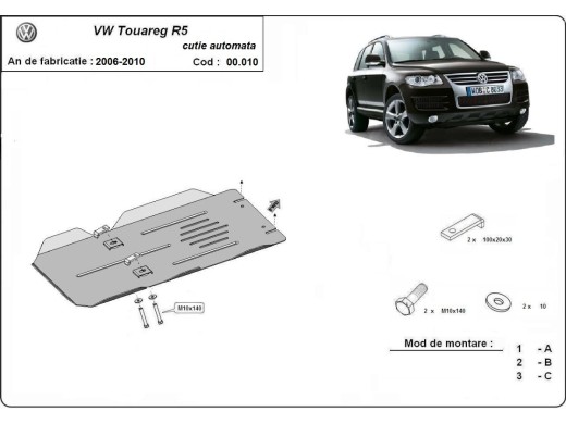 Stalowa Osłona automatycznej skrzyni biegów Volkswagen Touareg 7L
