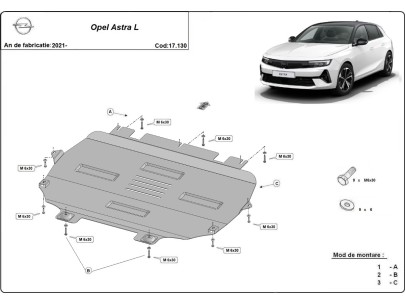 Stalowa Osłona pod silnik Opel Astra L