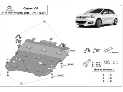 Stalowa Osłona pod silnik Citroen c4