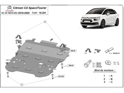 Stalowa Osłona pod silnik Citroen Grand C4 SpaceTourer