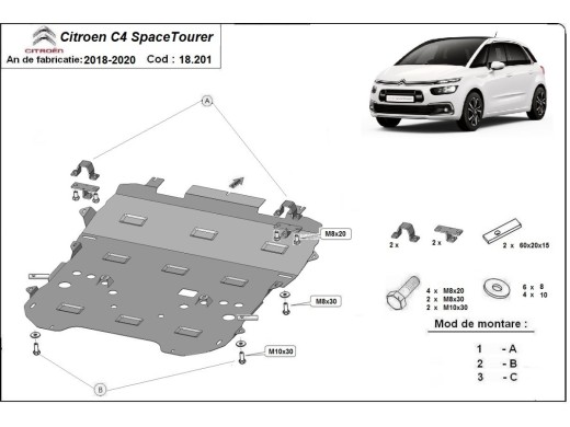 Stalowa Osłona pod silnik Citroen Grand C4 SpaceTourer