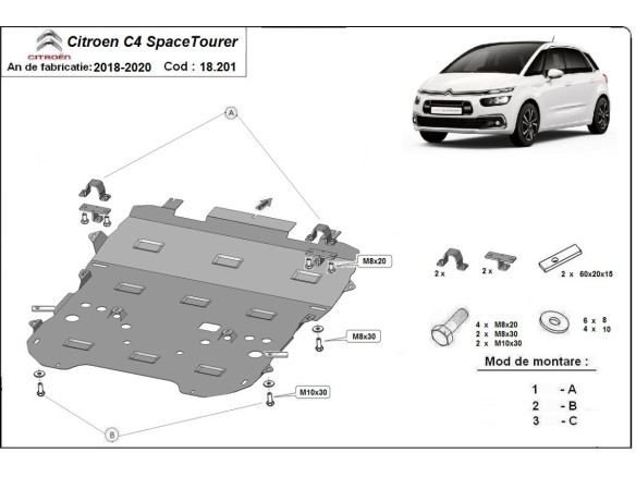 Stalowa Osłona pod silnik Citroen Grand C4 SpaceTourer