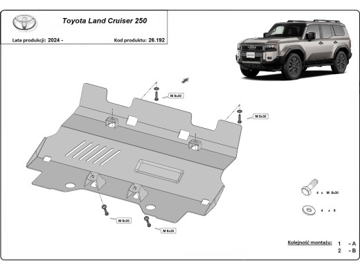 Stalowa Osłona chłodnicy Toyota Land Cruiser 250