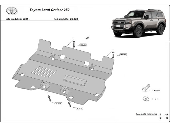 Stalowa Osłona chłodnicy Toyota Land Cruiser 250
