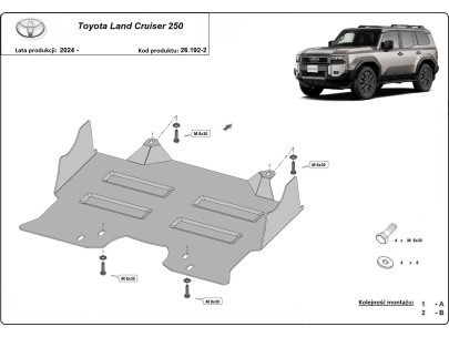 Stalowa Osłona pod silnik Toyota Land Cruiser 250