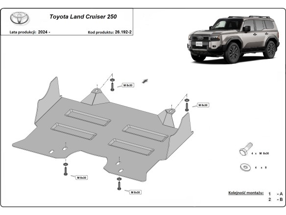 Stalowa Osłona pod silnik Toyota Land Cruiser 250