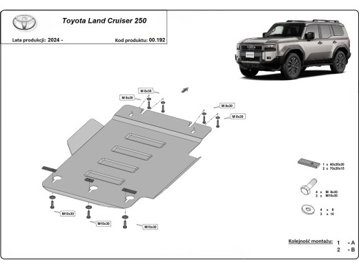 Stalowa Osłona skrzyni biegów Toyota Land Cruiser 250
