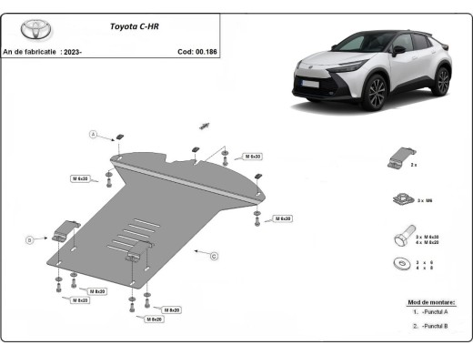 Stalowa Osłona pod katalizator Toyota C-HR