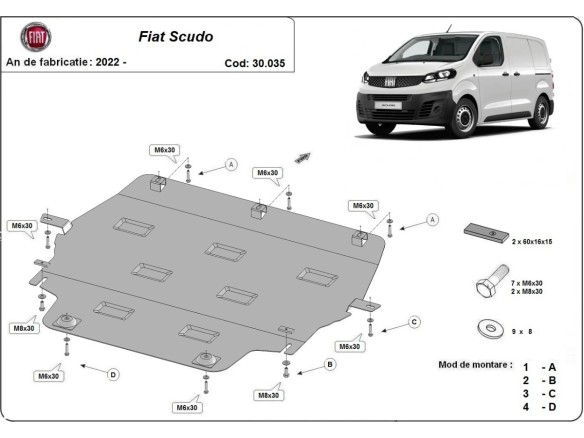 Stalowa Osłona pod silnik Fiat Scudo