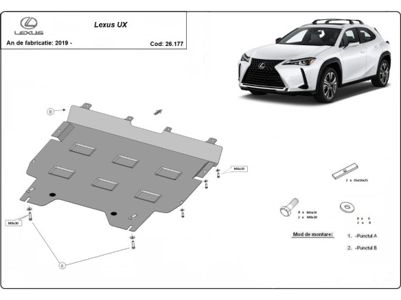 Stalowa Osłona pod silnik Lexus UX