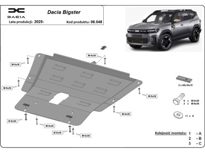 Stalowa Osłona pod silnik Dacia Bigster - 4x2 4x4