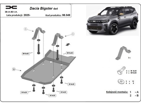 Stalowa Osłona dyferencjału Dacia Bigster 4x4