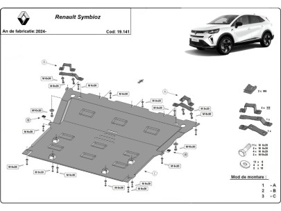 Stalowa Osłona pod silnik Renault Symbioz 