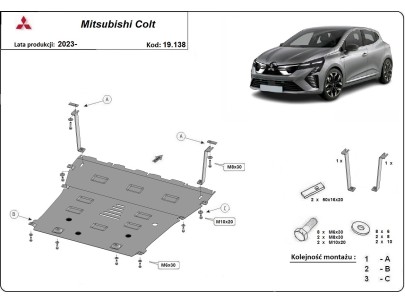 Stalowa Osłona pod silnik Mitsubishi Colt