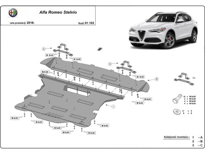Stalowa Osłona pod silnik Alfa Romeo Stelvio