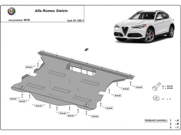 Stalowa Osłona pod silnik Alfa Romeo Stelvio