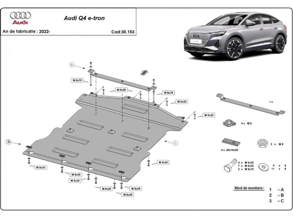 Stalowa Osłona pod silnik Audi Q4 e-tron