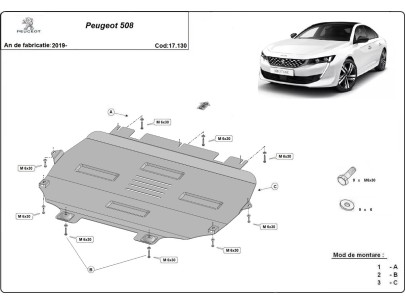Stalowa Osłona pod silnik Peugeot 508
