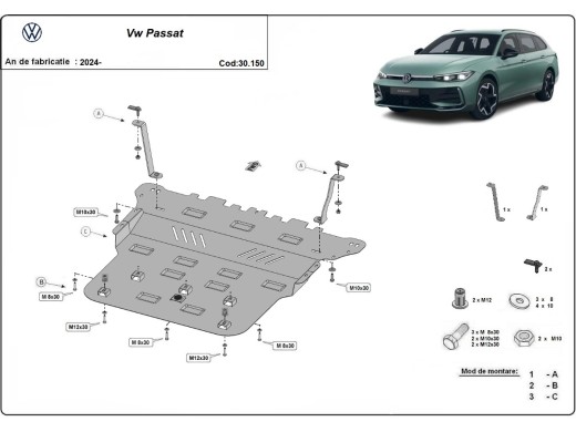 Stalowa Osłona pod silnik VW Passat 
