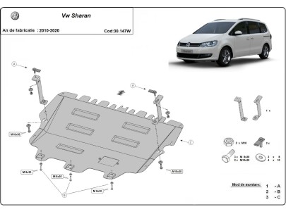 Stalowa Osłona pod silnik Volkswagen Sharan - Webasto