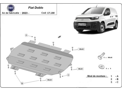 Stalowa Osłona pod silnik Fiat Doblo