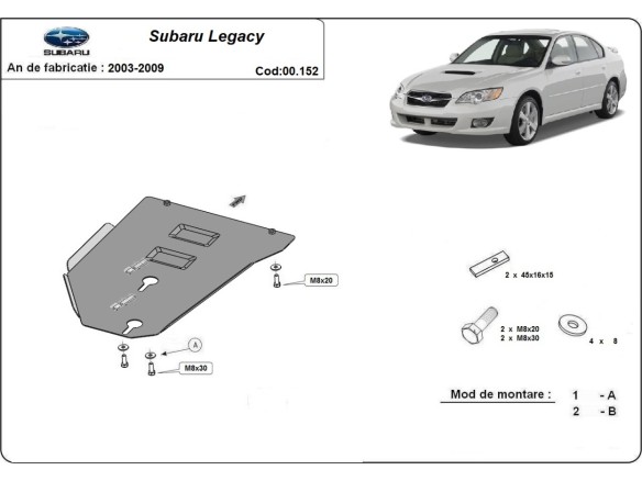 Stalowa Osłona manualnej  skrzyni biegów Subaru Legacy