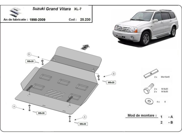 Stalowa Osłona pod silnik Suzuki Grand Vitara XL-7