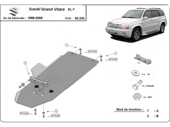 Stalowa Osłona skrzyni biegów Suzuki Grand Vitara XL-7 