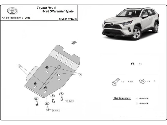 Aluminium - Osłona dyferencjału Toyota Rav4