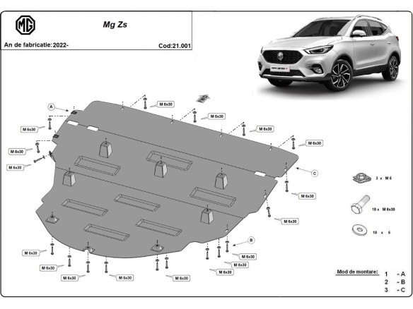 Stalowa Osłona pod silnik MG ZS EV