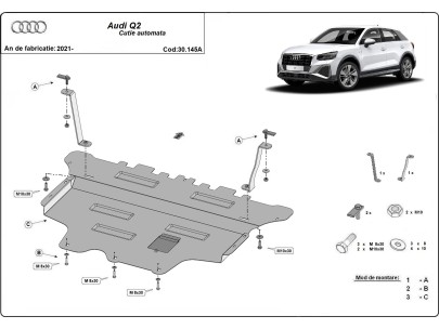 Stalowa Osłona pod silnik Audi Q2 - automatyczna skrzynia biegów