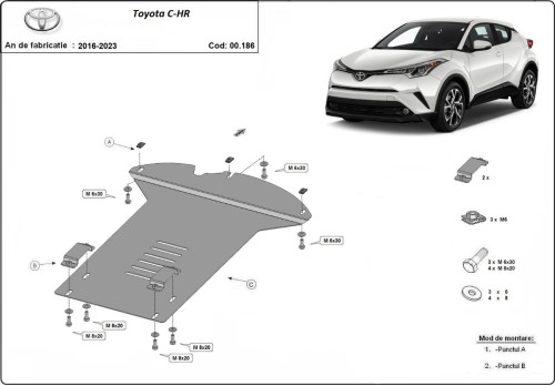 Stalowa Osłona pod katalizator Toyota C-HR (2016-2023)