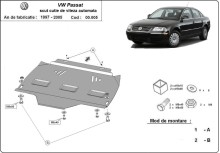 Acier plaque couvercle cache protection boîte de vitesses Volkswagen Passat (1997-2005)