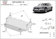 Acier plaque couvercle cache protection moteur Audi All Road A6 (2011-2018)