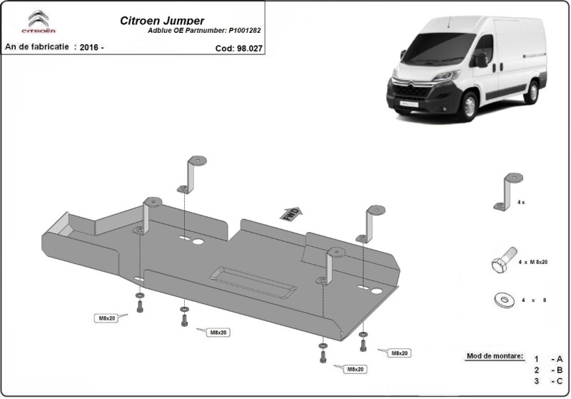 Stalowa Stalowa Osłona AdBlue Citroen Jumper (2016-2026)