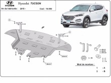 Acier plaque couvercle cache protection moteur Hyundai Tucson (2015-2020)