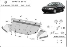Acier plaque couvercle cache protection moteur VW Passat CC (1997-2004)