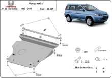 Acier plaque couvercle cache protection moteur Honda HR-V (1999-2005)