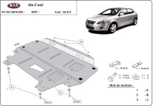 Acier plaque couvercle cache protection moteur Kia Rio 4 (2007-2011)