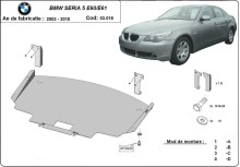 Stalowa Osłona pod silnik BMW Seria 5 E60/E61 standardowy przedni zderzak (2003-2010)
