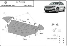 Acier plaque couvercle cache protection moteur Volkswagen Touareg (2018-2026)
