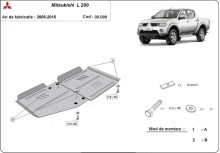 Acier plaque couvercle cache protection boîte de vitesses Mitsubishi L200 (2005-2015)