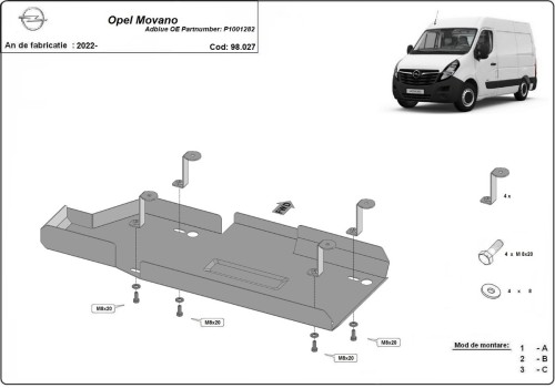 Stalowa Stalowa Osłona AdBlue Opel Movano C (2022-2026)
