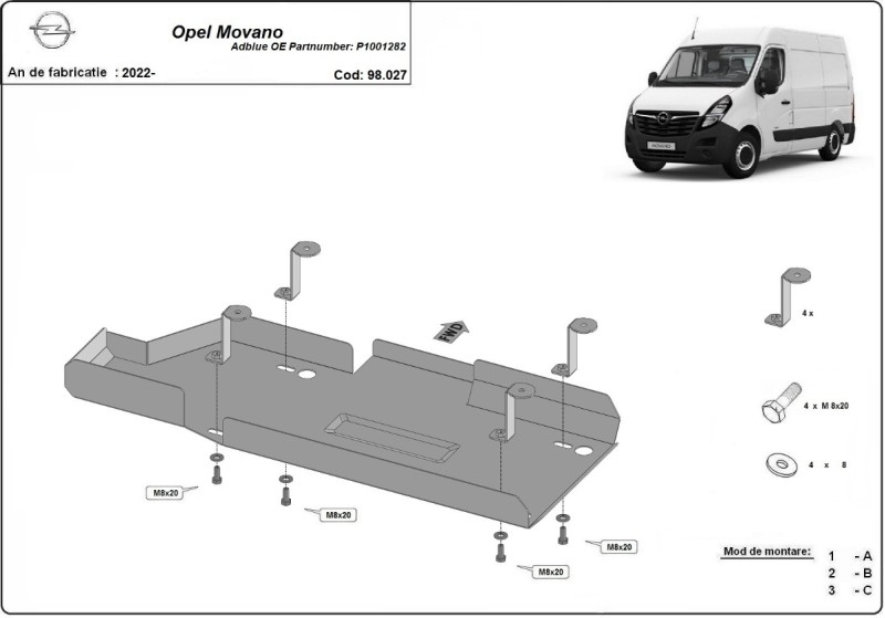 Stalowa Stalowa Osłona AdBlue Opel Movano C (2022-2026)