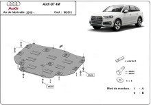 Acier plaque couvercle cache protection boîte de vitesses Audi Q7 (2015-2026)