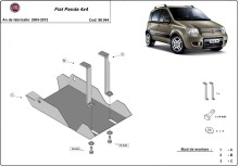 Acier plaque couvercle cache protection de différentiel Fiat Panda 4x4 (2003-2012)